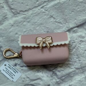 Bath and body works Pink Bow Keychain Pouch & hand sanitizer